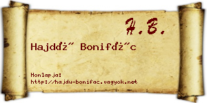 Hajdú Bonifác névjegykártya